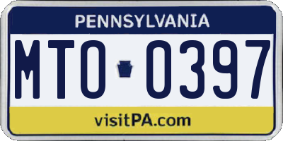 PA license plate MTO0397
