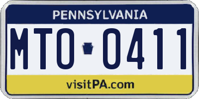 PA license plate MTO0411