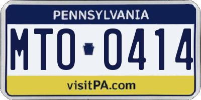 PA license plate MTO0414