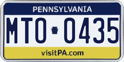 PA license plate MTO0435