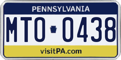 PA license plate MTO0438