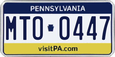 PA license plate MTO0447