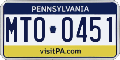 PA license plate MTO0451