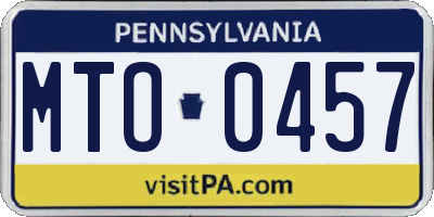 PA license plate MTO0457