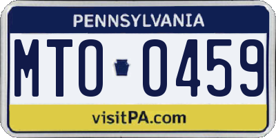 PA license plate MTO0459