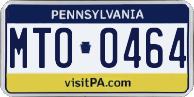 PA license plate MTO0464