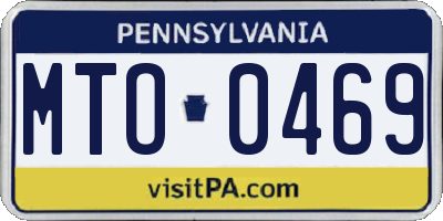 PA license plate MTO0469