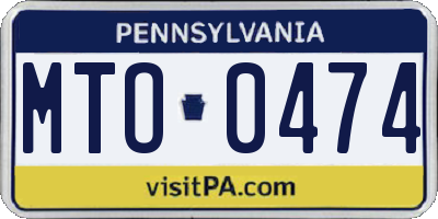 PA license plate MTO0474