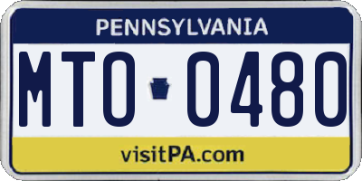 PA license plate MTO0480