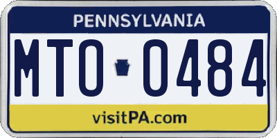 PA license plate MTO0484
