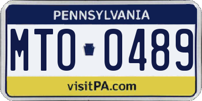 PA license plate MTO0489