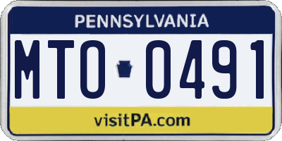 PA license plate MTO0491