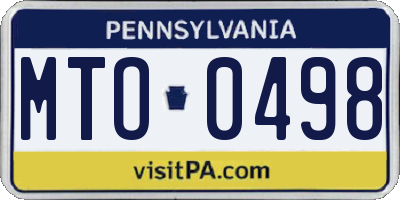 PA license plate MTO0498