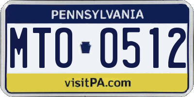 PA license plate MTO0512
