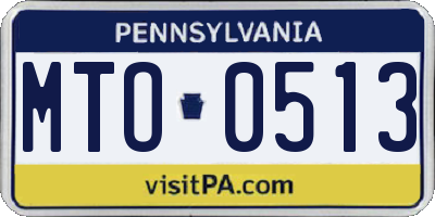 PA license plate MTO0513