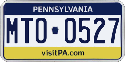 PA license plate MTO0527