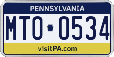 PA license plate MTO0534