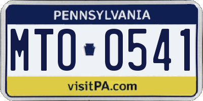 PA license plate MTO0541
