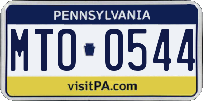 PA license plate MTO0544