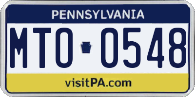 PA license plate MTO0548