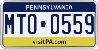 PA license plate MTO0559