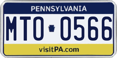 PA license plate MTO0566