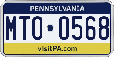 PA license plate MTO0568