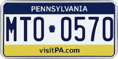 PA license plate MTO0570