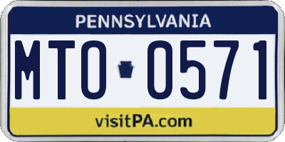 PA license plate MTO0571