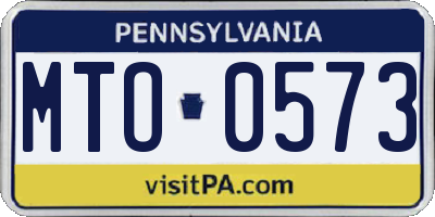 PA license plate MTO0573