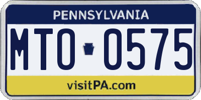 PA license plate MTO0575