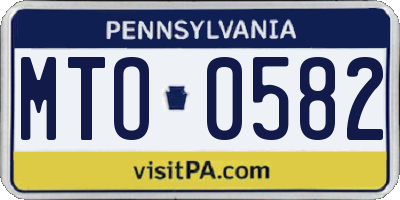 PA license plate MTO0582