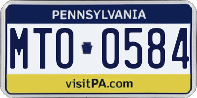 PA license plate MTO0584