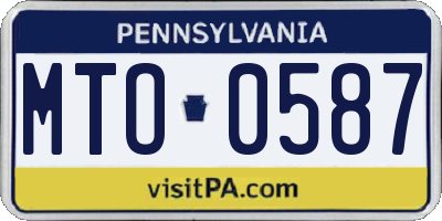 PA license plate MTO0587