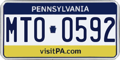 PA license plate MTO0592