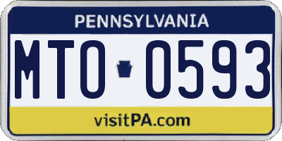 PA license plate MTO0593