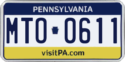 PA license plate MTO0611