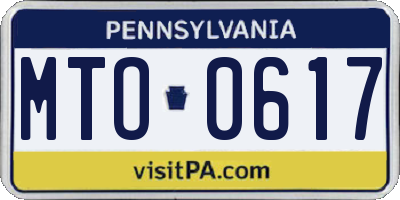 PA license plate MTO0617