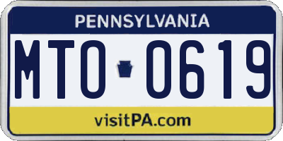 PA license plate MTO0619