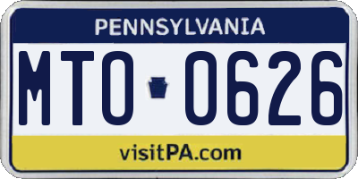 PA license plate MTO0626