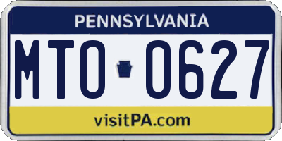 PA license plate MTO0627
