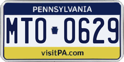PA license plate MTO0629