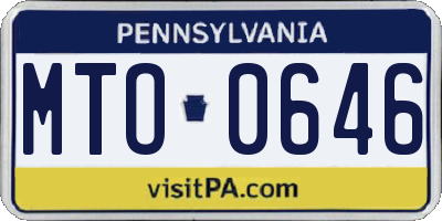 PA license plate MTO0646