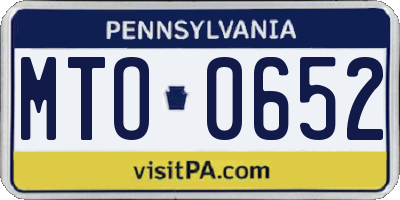 PA license plate MTO0652