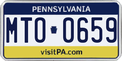 PA license plate MTO0659