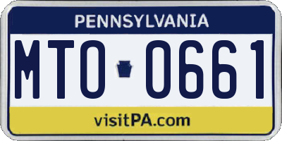 PA license plate MTO0661