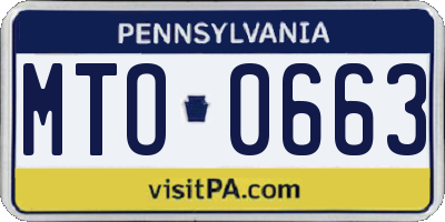 PA license plate MTO0663