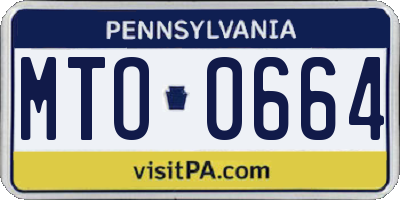 PA license plate MTO0664