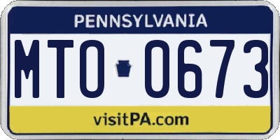 PA license plate MTO0673