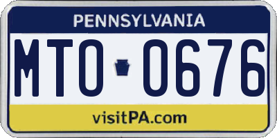 PA license plate MTO0676